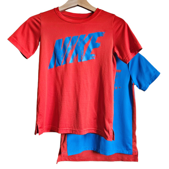 2 PACK! Nike DriFit Quick Dry TShirts Red Blue Boy's Size Medium - Picture 1 of 12